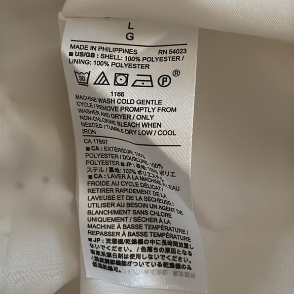 BANANA REPUBLIC Cream Black Polka Dot Long Sleeve Dress Preppy Work Party Size L - Picture 7 of 7